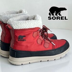 Sorel Red and Black Winter Boots